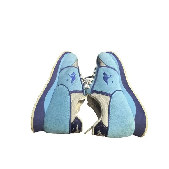KangaROOS Vintage 1996 Blue Suede‎ Leather Sneakers Women's 6.5M Zip Pocket!!